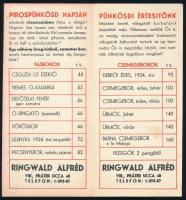 cca 1936 Bp. VIII. Préter utca 48., Ringwald Alfréd italkereskedő kétlapos reklámkartonja termékvála...