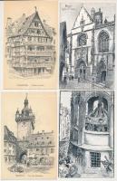 38 db RÉGI francia művészlap, Robida / 38 pre-1945 French art postcards. s: Robida