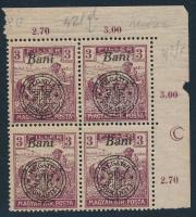 Nagyvárad 1919 Arató 3f ívsarki 4-es tömb, az ívszélen Holdacska jelzéssel, Bodor vizsgálójellel