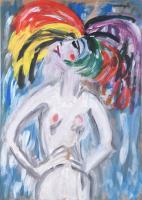 Vaszary J. jelzéssel: Hölgy. Olaj, farost, 70×50 cm.