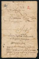 1745 A szentlászlói (Baranya vármegye) konvent magyar nyelvű levele a várgyűléshez, a templom tetőfedéséhez szükséges lécek és deszkák elhozatalával kapcsolatosan, viseltes állapotban