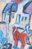 Schönberger jelzéssel: Szekér. Olaj, farost, 60×40,5 cm