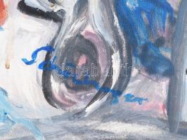 Schönberger jelzéssel: Szekér. Olaj, farost, 60×40,5 cm