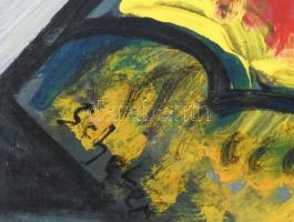 Scheiber jelzéssel: Kalapos hölgy. Olaj, rétegelt falemez, 45×45 cm