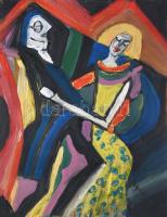 Scheiber H jelzéssel: Táncoló páros. Olaj, farost, 51×39 cm.