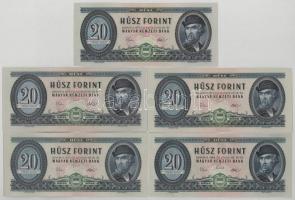 1969. 20Ft + 1975. 20Ft (4x) T:F szép papír