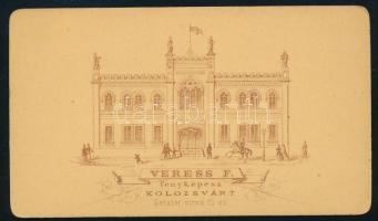 1860 A kolozsmonostori (Erdély) apátsági templom szentélye nyugat felől, Veress Ferenc (1832-1916) f...