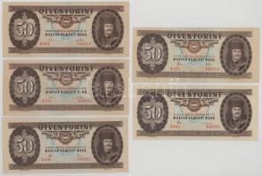 1975. 50Ft (2x) + 1980. 50Ft + 1983. 50Ft + 1986. 50Ft T:F szép papír