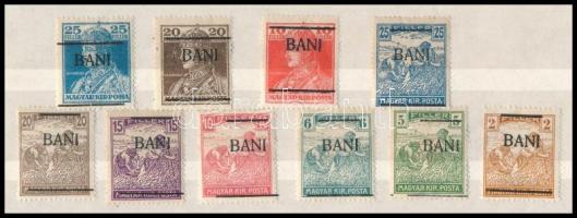 Borosjenő 1919 10 db magán felülnyomású bélyeg, Bodor vizsgálójellel