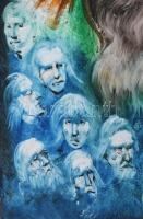 Szilágyi Imre (1942-): Horoscopische. Olaj, karton, jelzés nélkül. 70x55 cm. Fakeretben