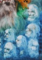 Szilágyi Imre (1942-): Horoscopische. Olaj, karton, jelzés nélkül. 70x55 cm. Fakeretben