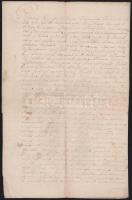 1700 Gróf Zichy (I.) Imre (1669-1746), Vázsonykő várának ura és főkapitánya, illetve felesége, monyorókeréki gróf Erdődy Terézia közötti házassági szerződés korabeli másolata, 3 beírt oldal, kissé sérült, foltos