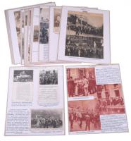 1914-1915 Az I. világháború kezdetei 14 tabló eredeti fotókkal, képeslapokkal és újságkivágásokkal valamint érdekes magyarázó szövegekkel. A háború kitörése, az első csaták, az első monarchiás győzelmek. 28 db eredeti képeslap, (nincs felragasztva)         1914-1915 The Beginnings of World War I 14 panels with original photos, postcards and newspaper clippings and interesting explanatory texts. The outbreak of the war, the first battles, the first monarchical victories. 28 original postcards, (not glued)