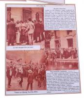 1914-1915 Az I. világháború kezdetei 14 tabló eredeti fotókkal, képeslapokkal és újságkivágásokkal v...