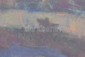 Balla Béla jelzéssel: Táj. Pasztell, papír. Üvegezett fakeretben, 30×46 cm