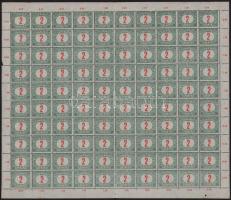 1915 Pirosszámú zöldportó 2f teljes 100-as ív (6.000)