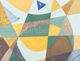 Poldi jelzéssel: Geometrikus kompozíció. Vegyes technika, papír. Üvegezett fakeretben, 31,5×23,5 cm