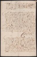 1717 Pozsony, Ramocsaházy Bernardin ferences tartományfőnök latin nyelven írt levele, két beírt oldal (Ramocsaházy Bernardin tartományfőnök volt az, akinek 1715. júniusában jelentették a szentantali kegykép véres könnyezését, aki ezt követően elindította a csoda ügyében az egyházi vizsgálatot, valamint jelentést tett az esetről az esztergomi érseknek.)