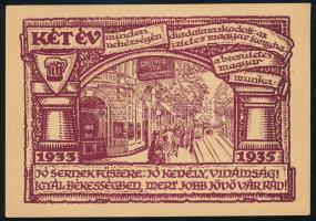 1935 A Kecskeméti Söröző, Budapest kecskeméti u. 14., tulajdonos Kollár Anna reklámnyomtatványa, szép állapotban, 12×17 cm