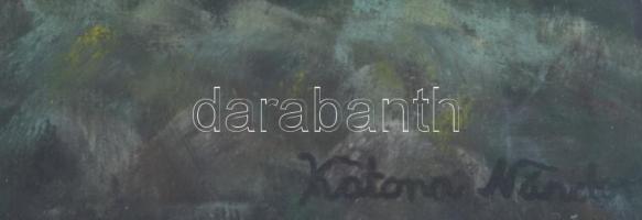 Katona Nándor jelzéssel: Táj. Pasztell, papír, 31,5x46 cm. Üvegezett fakeretben