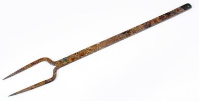 Pecsenyeforgató, antik, öntöttvas. 52 cm