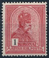 1908 vagy 1909 Turul 1K luxus minőségben, a vízjel nem látszódik egyértelműen, típusa nem megállapítható