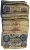 Német Birodalom 1910-1914. 20M (~150db) T:F-G German Empire 1910-1914. 20 Mark (~150pcs) C:F-G