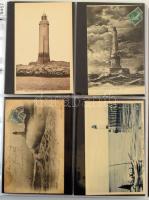 VILÁGÍTÓTORNYOK - 296 db RÉGI és MODERN képeslap modern albumban / LIGHTHOUSES - 296 pre-1945 and mo...