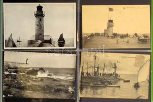 VILÁGÍTÓTORNYOK - 296 db RÉGI és MODERN képeslap modern albumban / LIGHTHOUSES - 296 pre-1945 and mo...