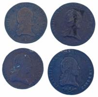1800E 3kr Cu "I. Ferenc" (Gyulafehérvár) + 1800B 3kr + 6kr Cu "I. Ferenc" (2x) T:VF, ph., szennyeződés
