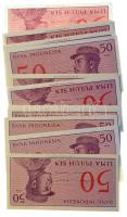 Indonézia 1964. 50s (~57x) sorszámkövető sorozatokkal T:UNC-VF Indonesia 1964. 50 Sen (~57x) within consecutive serials C:UNC-VF Krause P#94