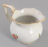 Herendi virágmintás tejkiöntő, jelzett, hibátlan, m: 7,5 cm