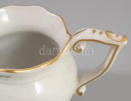 Herendi virágmintás tejkiöntő, jelzett, hibátlan, m: 7,5 cm