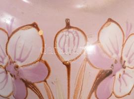Hódmezővásárhelyi ritka pink mázas váza, jelzett, hibátlan, m: 21 cm