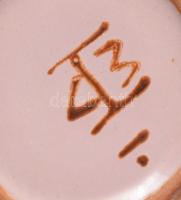 Hódmezővásárhelyi ritka pink mázas váza, jelzett, hibátlan, m: 21 cm