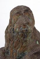 Műgyanta puli kutya szobor, m: 17 cm