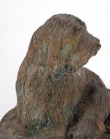 Műgyanta puli kutya szobor, m: 17 cm