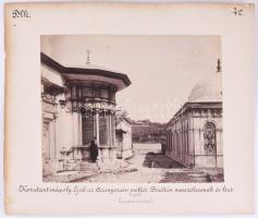 cca 1900 Konstantinápoly Ejub, az Aranyszarv mellett / Kut fémmunkások Kétoldalas albumin fotók kart...