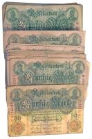 Német Birodalom 1906-1910. 50M (~50db) T:F-G German Empire 1906-1910. 50 Mark (~50pcs) C:F-G