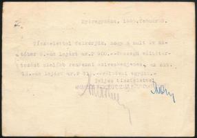 1945 Nyíregyháza I. 20f bélyeg levelezőlapon cenzúra bélyegzéssel, "Elköltözött" címkével ...