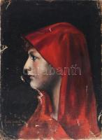 Rózsi és Kováts Lászlóné jelzéssekkel: Női arckép, 18944-1901 körül. Olaj, vászon, felületi sérülésekkel, vakráma nélkül. 35x25 cm