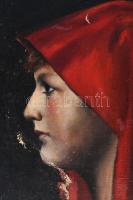 Rózsi és Kováts Lászlóné jelzéssekkel: Női arckép, 18944-1901 körül. Olaj, vászon, felületi sérülése...