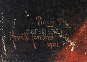 Rózsi és Kováts Lászlóné jelzéssekkel: Női arckép, 18944-1901 körül. Olaj, vászon, felületi sérülése...