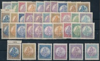 1921 Koronás Madonna postatiszta sor és hármaslyukasztású + 2 db falcos sor (22.000)
