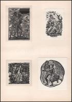 Julio Fernández Sáez (1924-) (1924-): össz. 12 db ex libris és kisgrafika (3 db paszpartuban), közte...