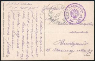 1915 Tábori posta levél "S.M. Boot 65F" + "S.M.S. MONARCH"