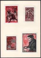 Julio Fernández Sáez (1924-) (1924-): össz. 13 db ex libris és kisgrafika (3 db paszpartuban). Klf. technikák, papír, jelzett a nyomaton, közte 4 db ceruzával jelzett, klf. méretekben.