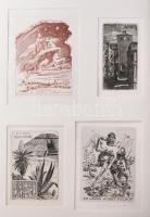 Julio Fernández Sáez (1924-) (1924-): össz. 9 db ex libris és kisgrafika (3 db paszpartuban), közte több erotikus. Klf. technikák, papír, közte 6 db ceruzával jelzett, klf. méretekben.