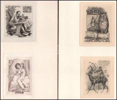 Julio Fernández Sáez (1924-) (1924-): össz. 8 db ex libris és kisgrafika (3 db paszpartuban), közte ...