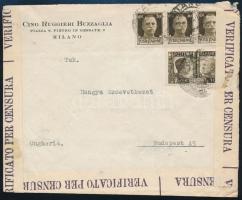 1941 Cenzúrázott levél Budapestre / Censored cover to Hungary "MILANO"